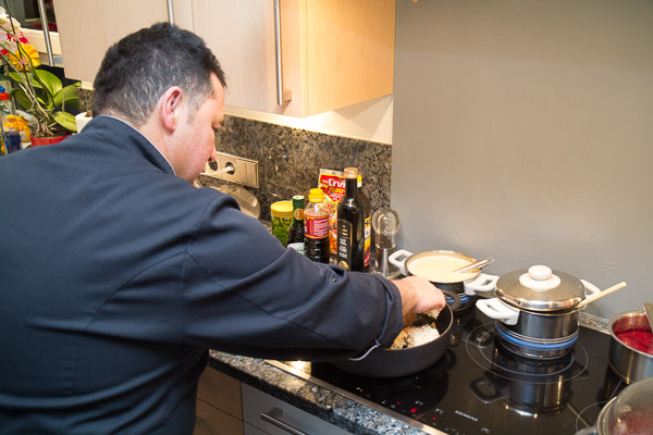 Medaillon von der Lotte 
im Wasabi-Honigmantel
mit gebratenen Kräuterseitlinge in Kürbiskernöl
